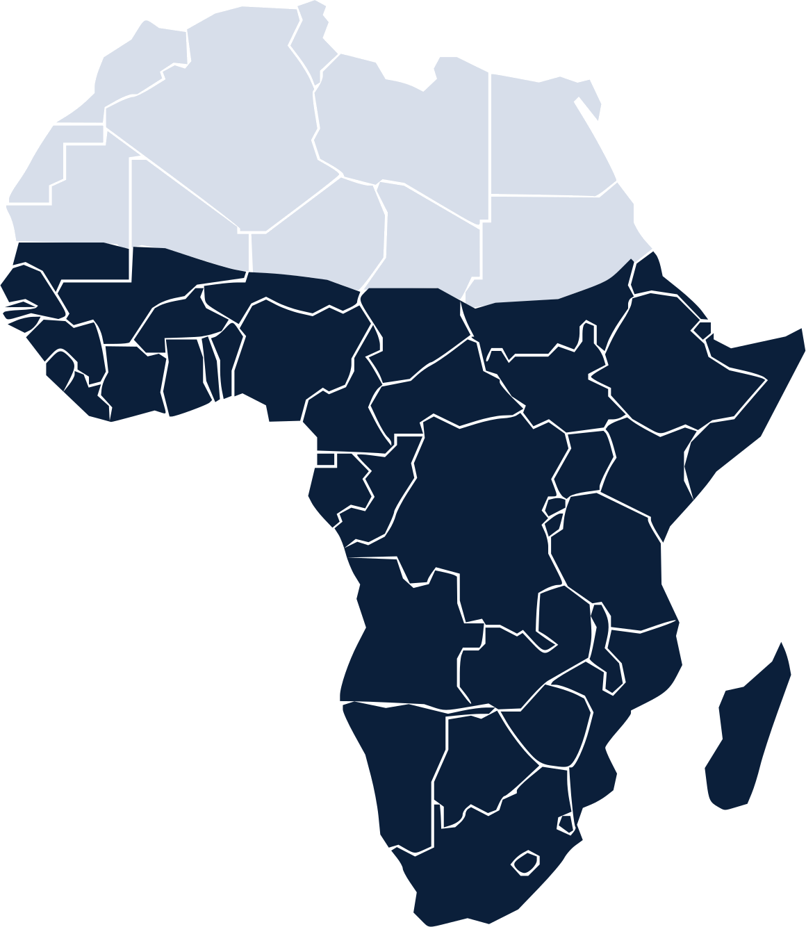 Carte de l'Afrique subsaharienne